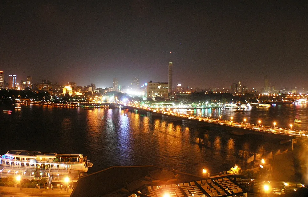 Cairo's Nile Corniche at night