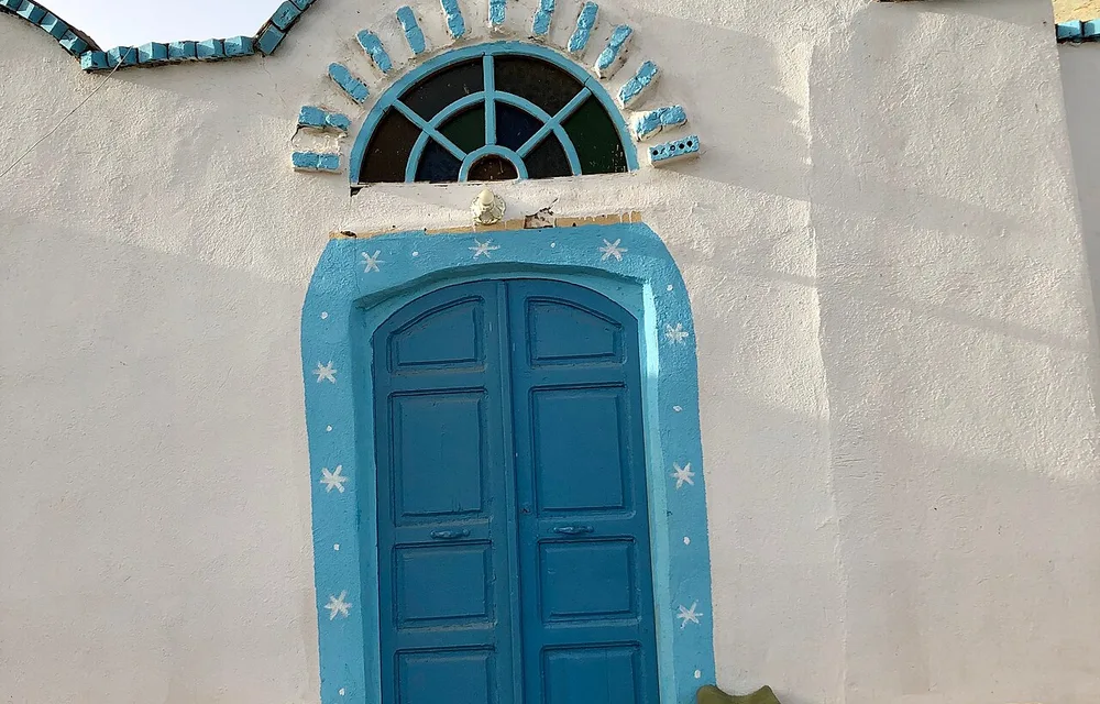 Colourful houses in a Nubian village near Aswan